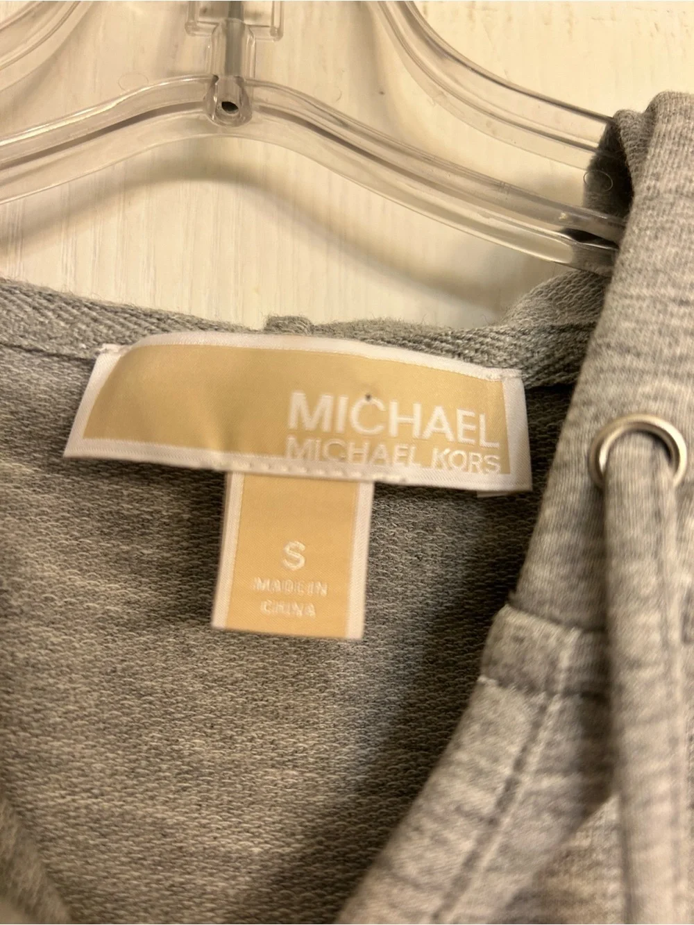 Michael Kors NWOT soft gray hoodie mini-dress casual cozy sporty cute versatile.